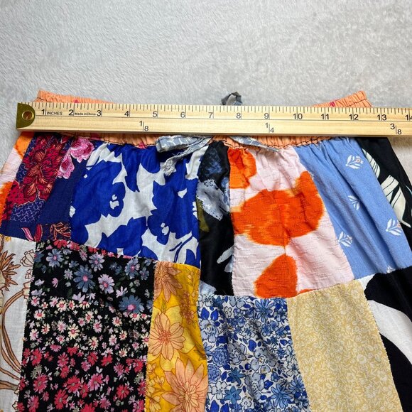 Womens Patchwork Wide leg Pants Size Small (6) One of a Kind Boho, Hippy Artsy - Picture 6 of 8